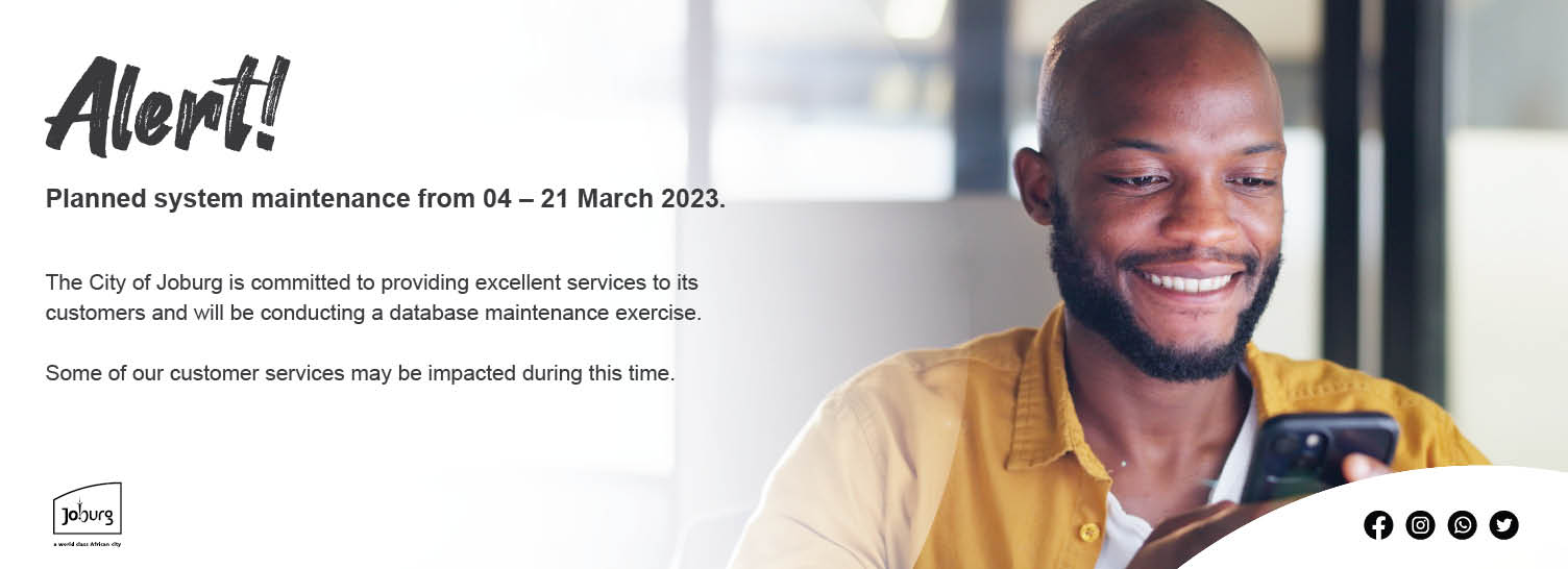Some Joburg services experiencing downtime due to database maintenance
