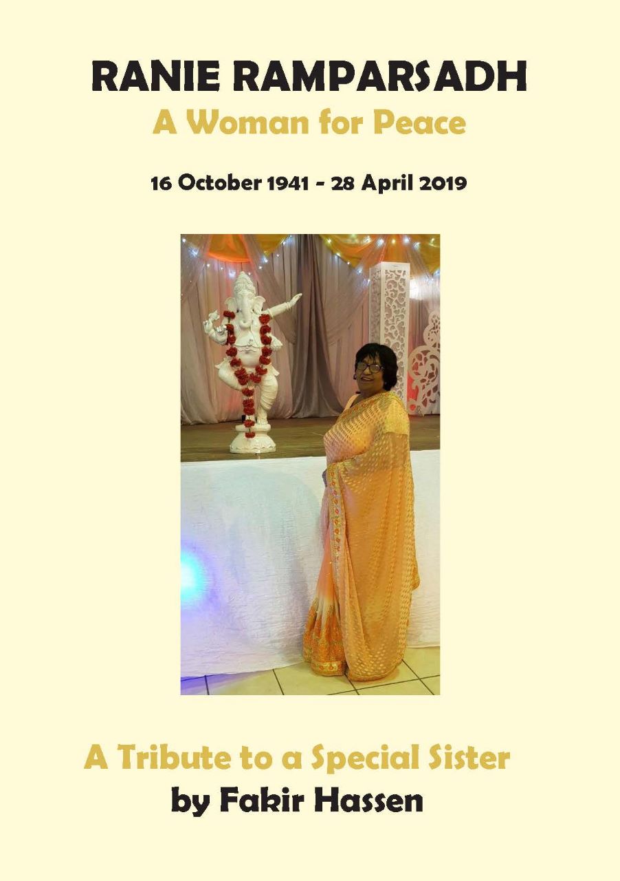 Fakir Hassen to launch ‘Ranie Ramparsadh – A Woman for Peace’ in Lenz on Saturday