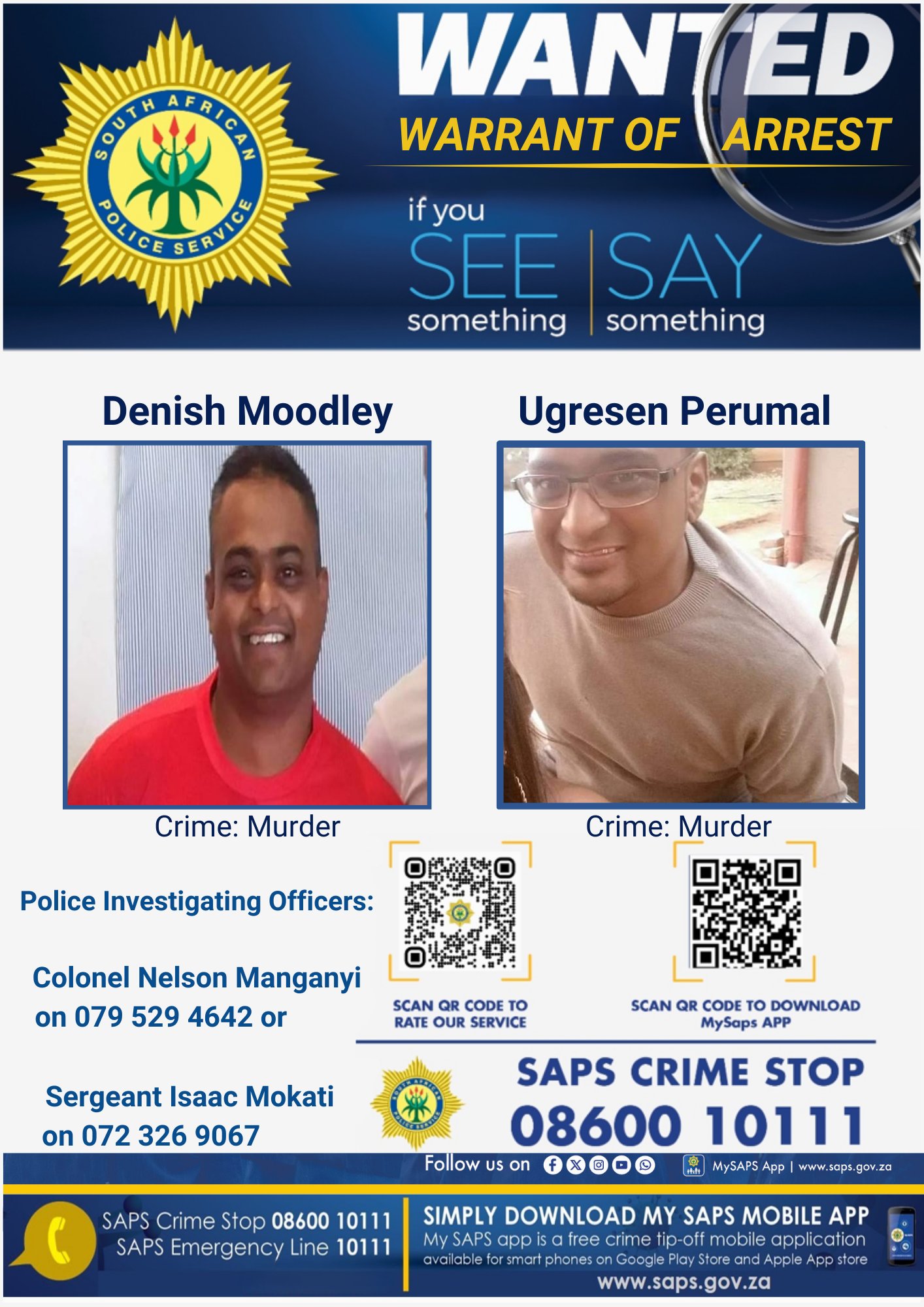 Wanted: Avinash Mananju’s killers on the run, police seek your help