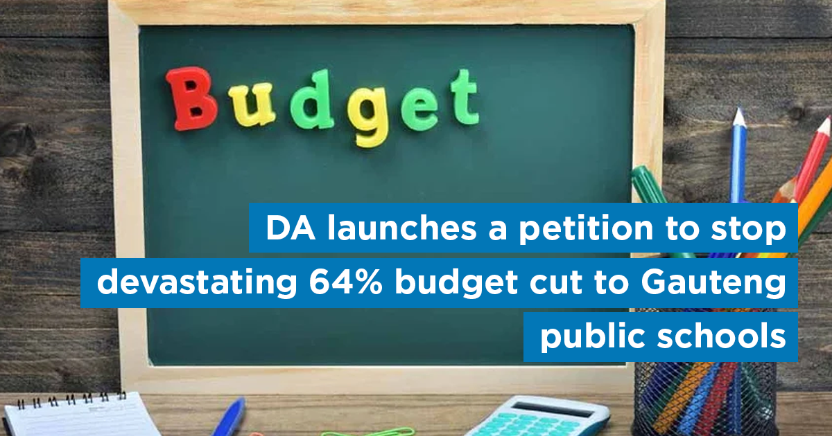 DA and GDE clash over ‘64% budget’ cut for quintile 5 schools